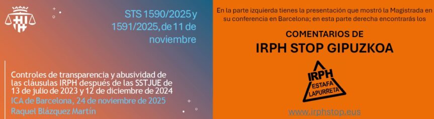 IRPH Stop Gipuzkoak Goreneko magistratuak bere hitzaldian erabili zuen aurkezpena argitaratu du, eta bere iruzkinak gehitu dizkio
